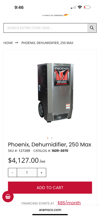 New Phoenix 250 Max LGR Dehumidifier